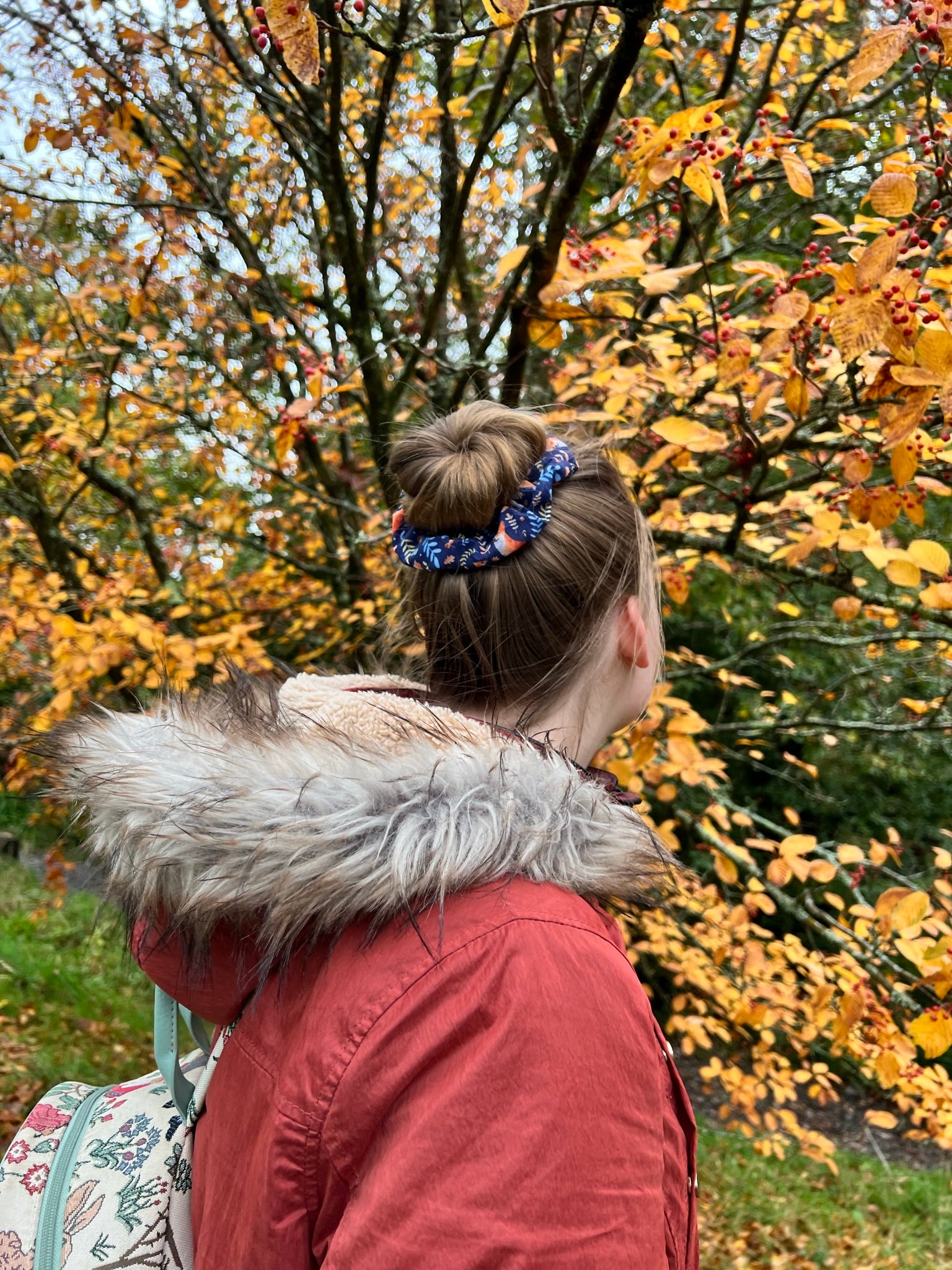 Fox scrunchie, perfect for adding charm to hair.
