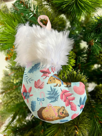 Winter Hedgehog Decorative Stocking Ornament