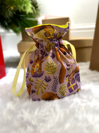 Winter Squirrel Reusable Gift Bag