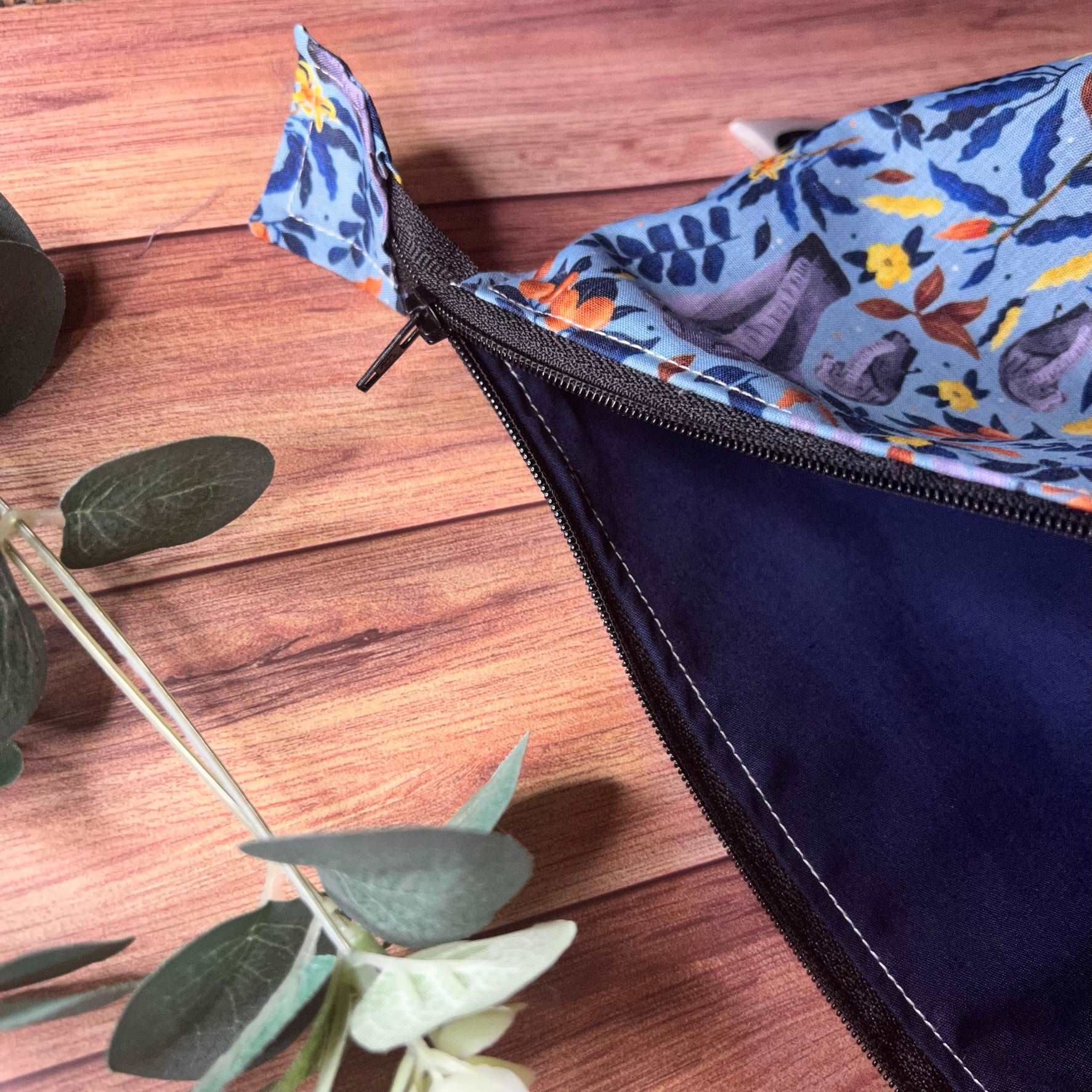 Makeup bag with elephant design, ideal gift for her.