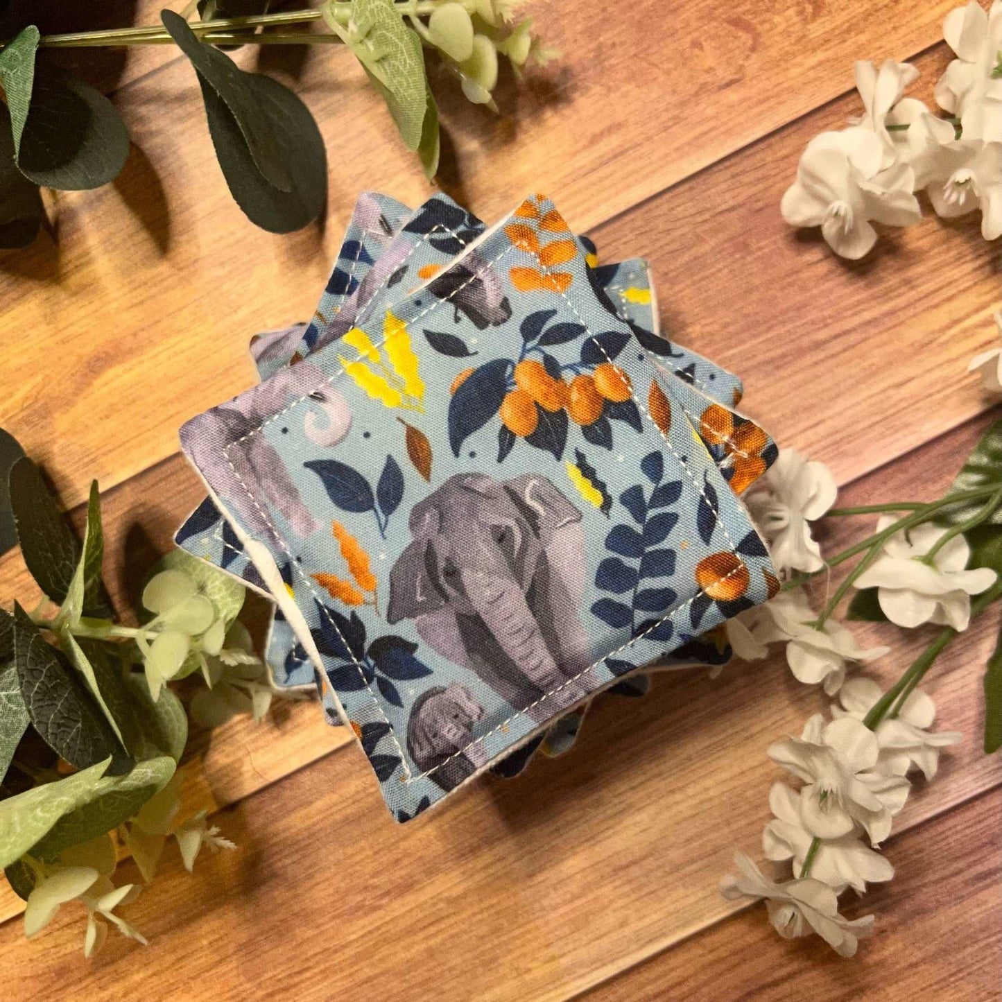How to clean reusable cotton pads, elephant-themed