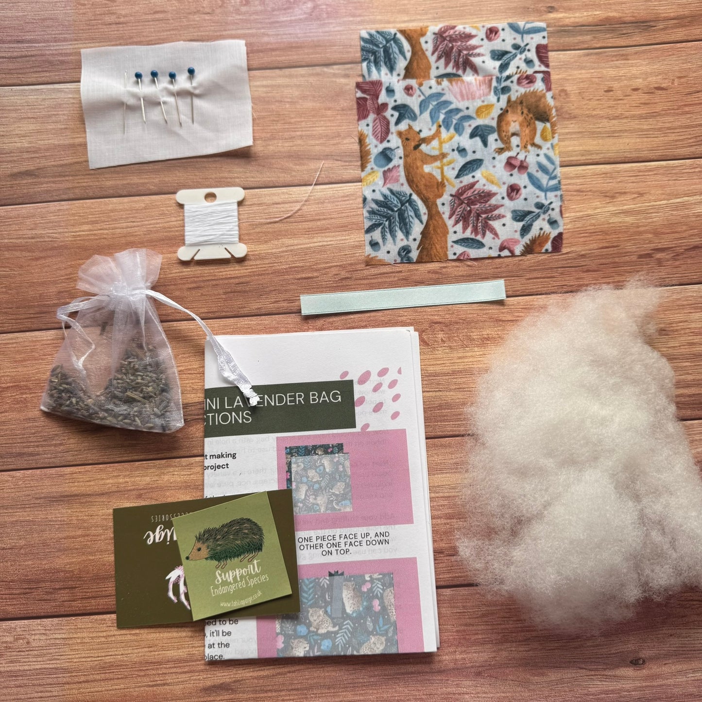 DIY Red Squirrel Mini Lavender Bag Kit
