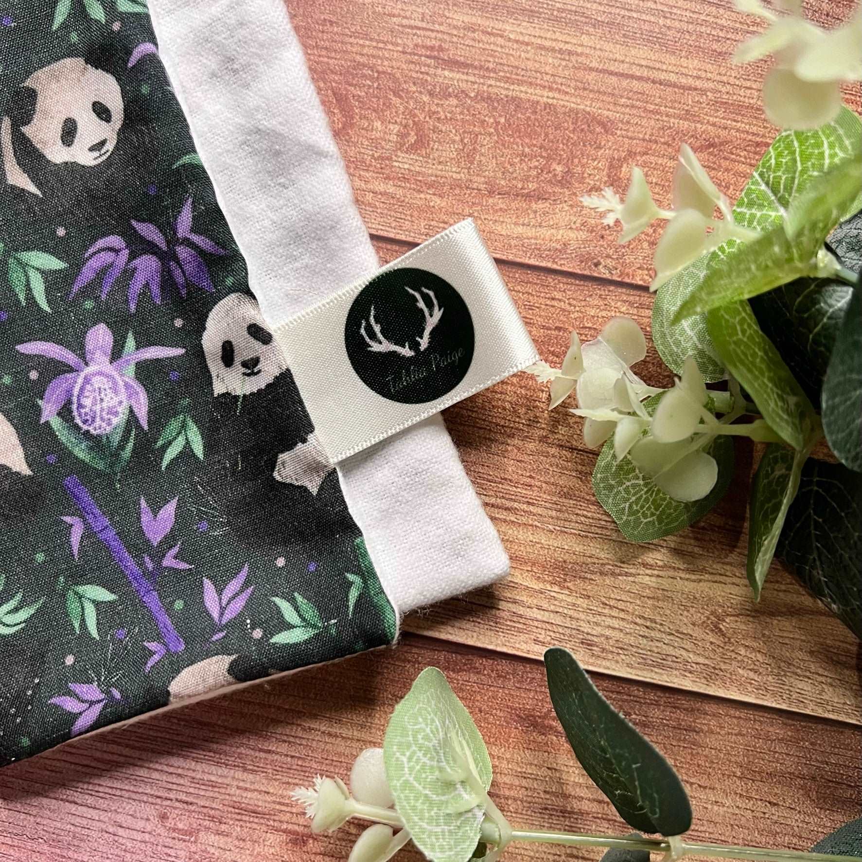 Sustainable skincare: panda-themed face cloth.
