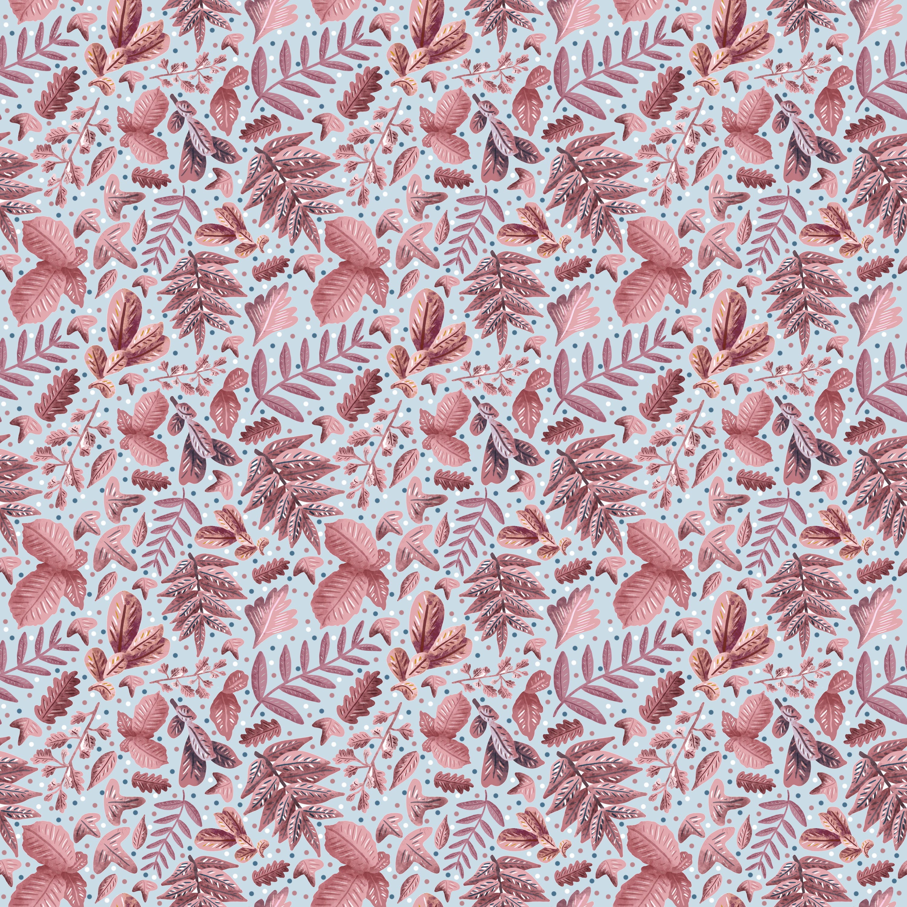 pink and blue leafy surface pattern design