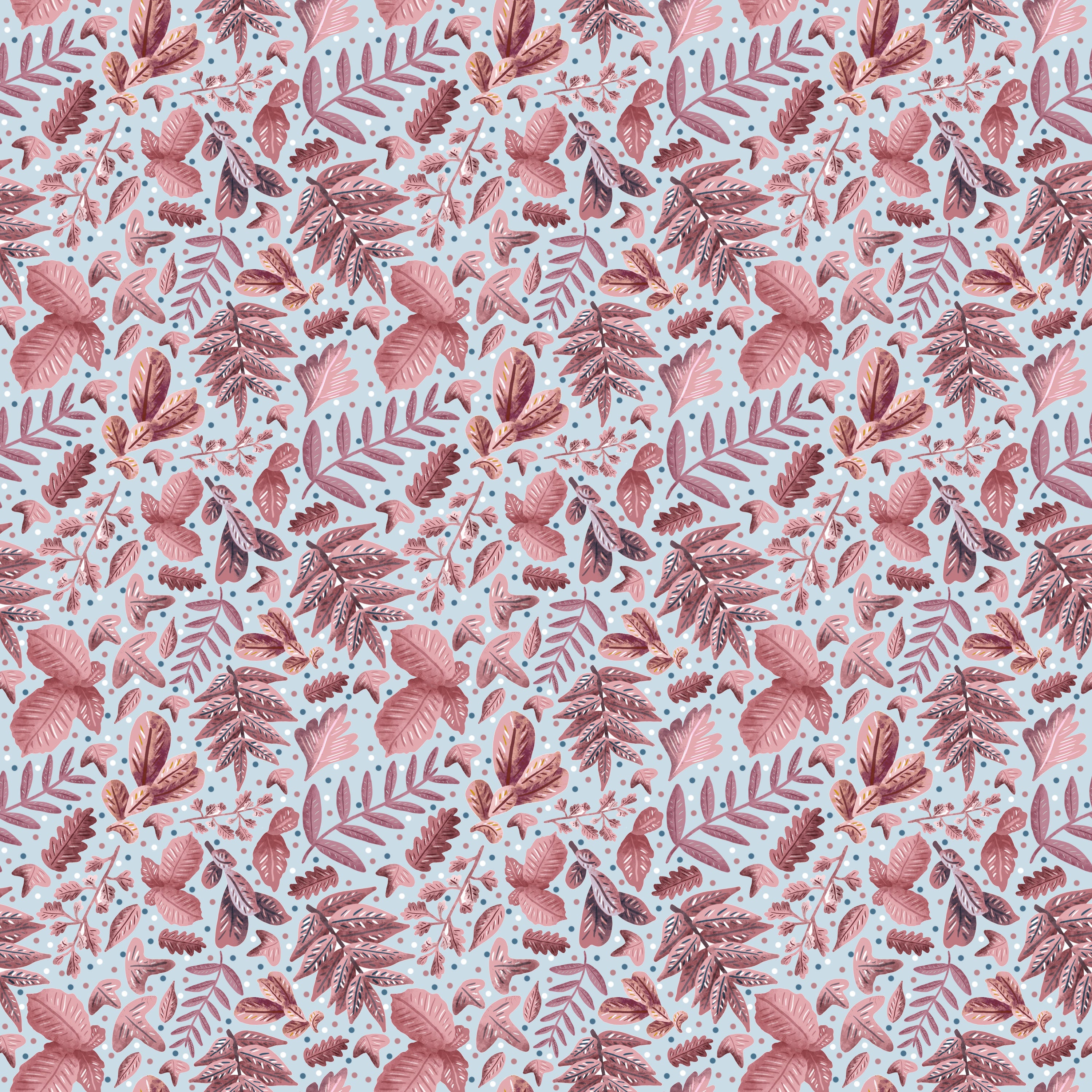 pink and blue leafy surface pattern design