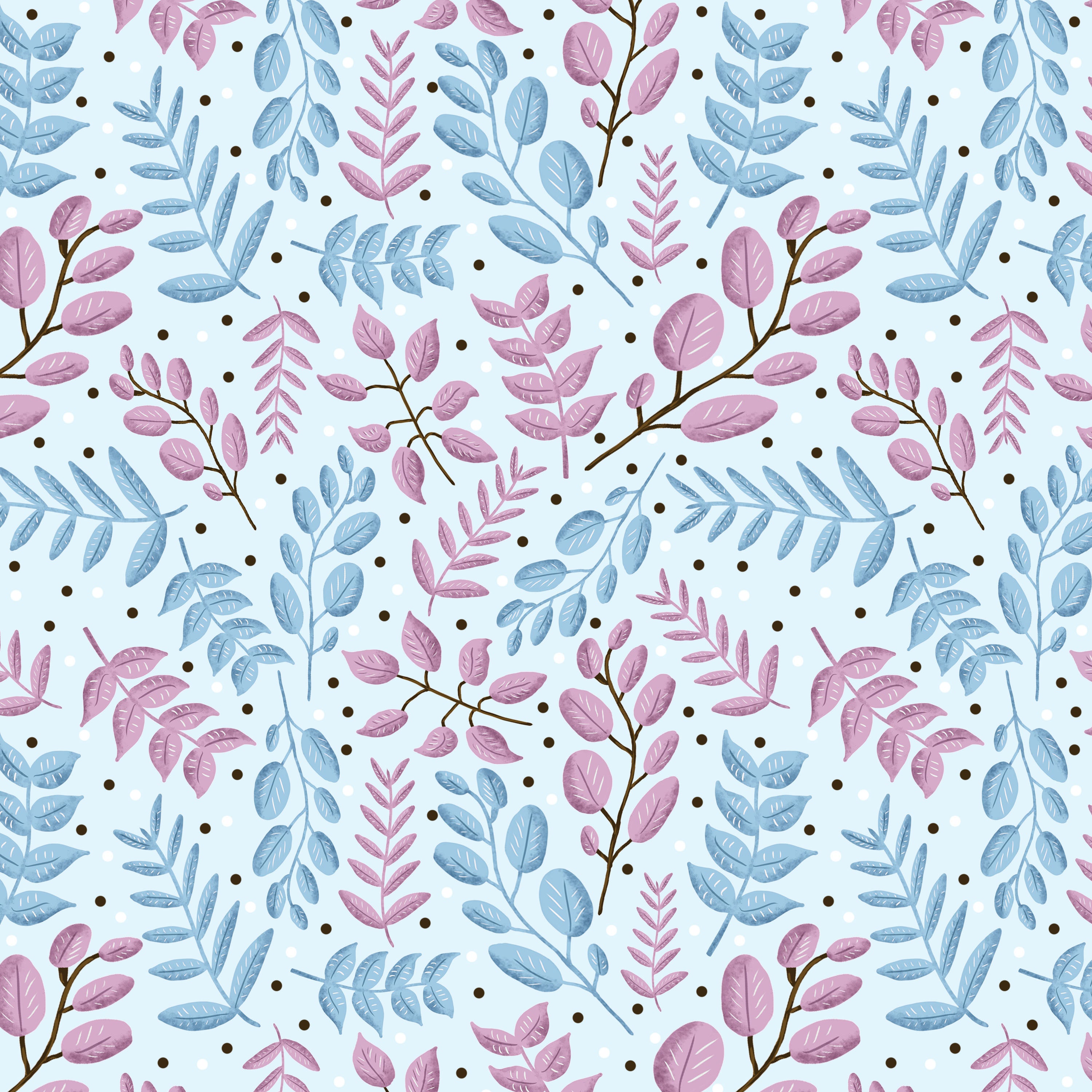 cute leafy surface pattern design as a seamless repeat