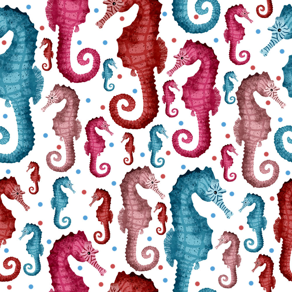 seahorse surface pattern design on white background
