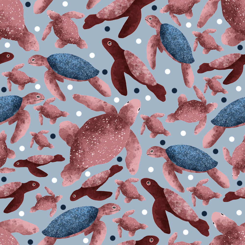 seamless repeat with turtles underwater design