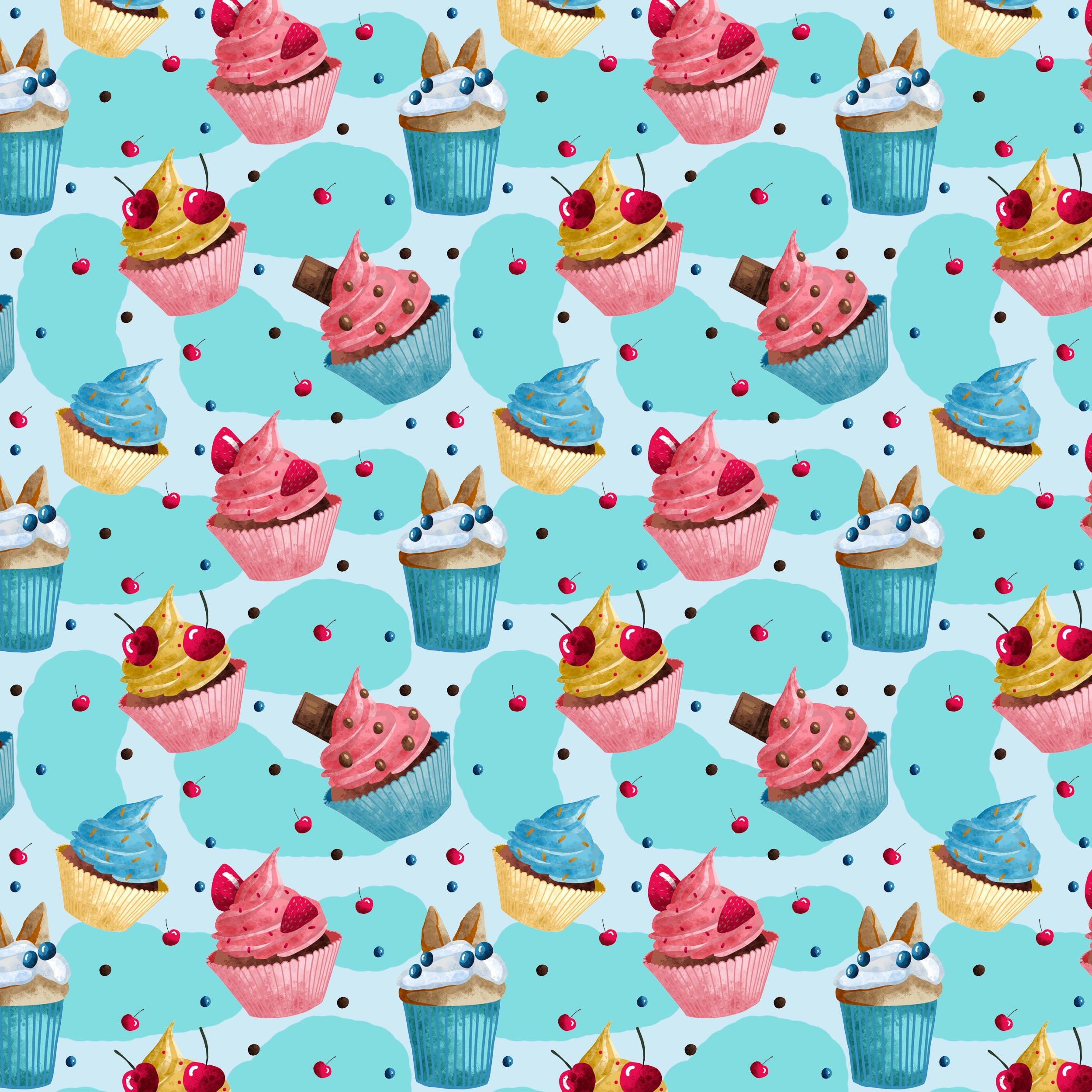 fun cupcake seamless repeat