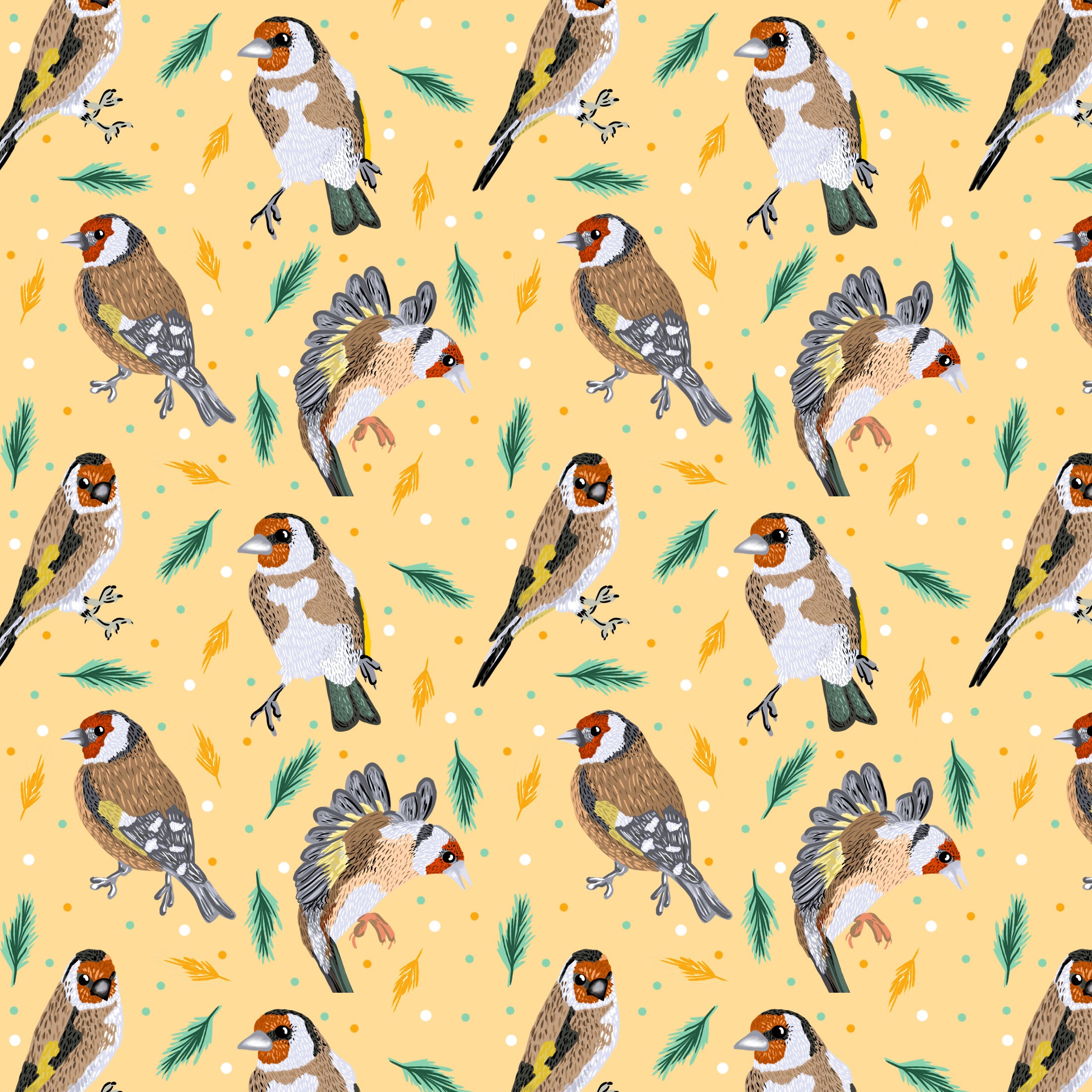 goldfinch surface pattern design