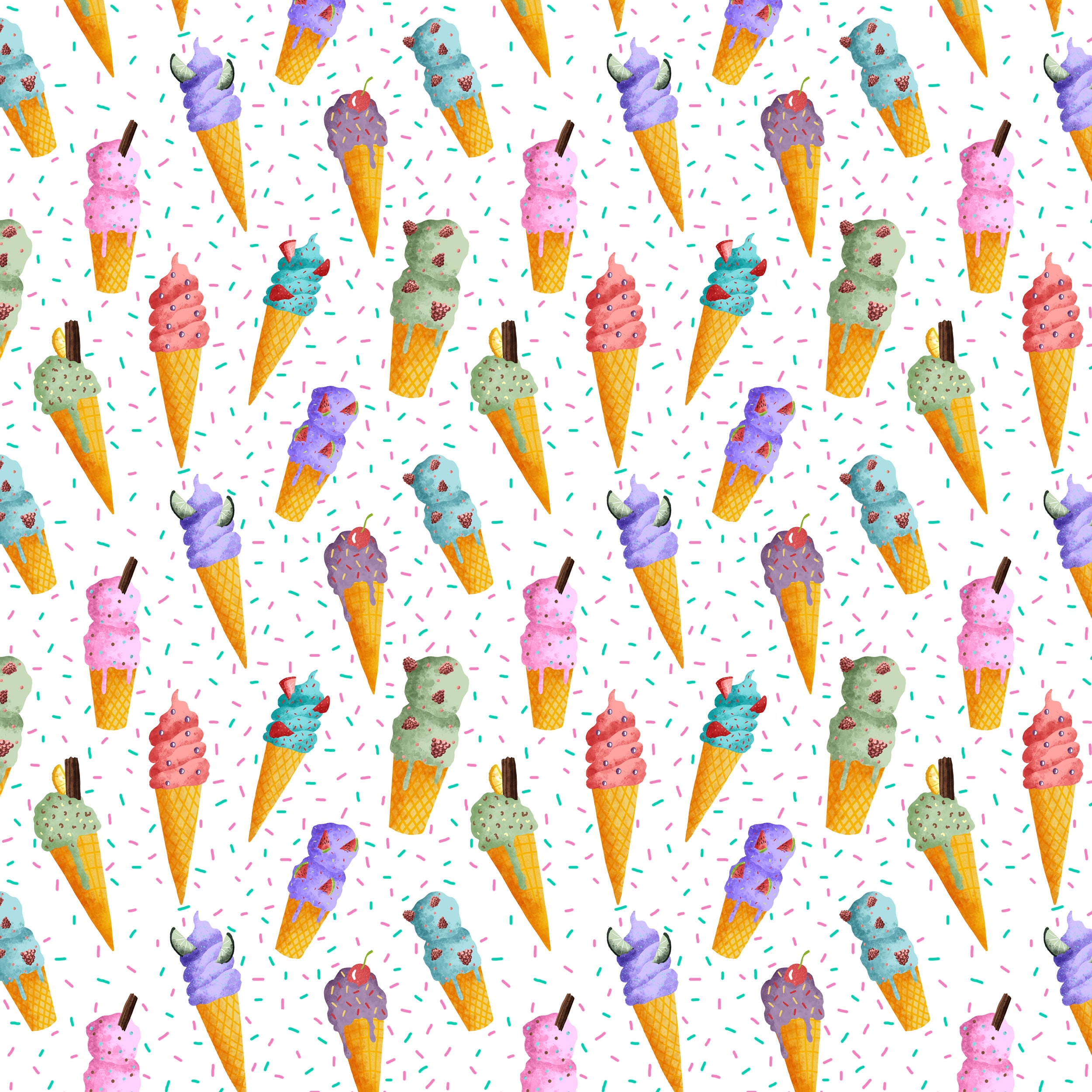 fun ice cream surface pattern design