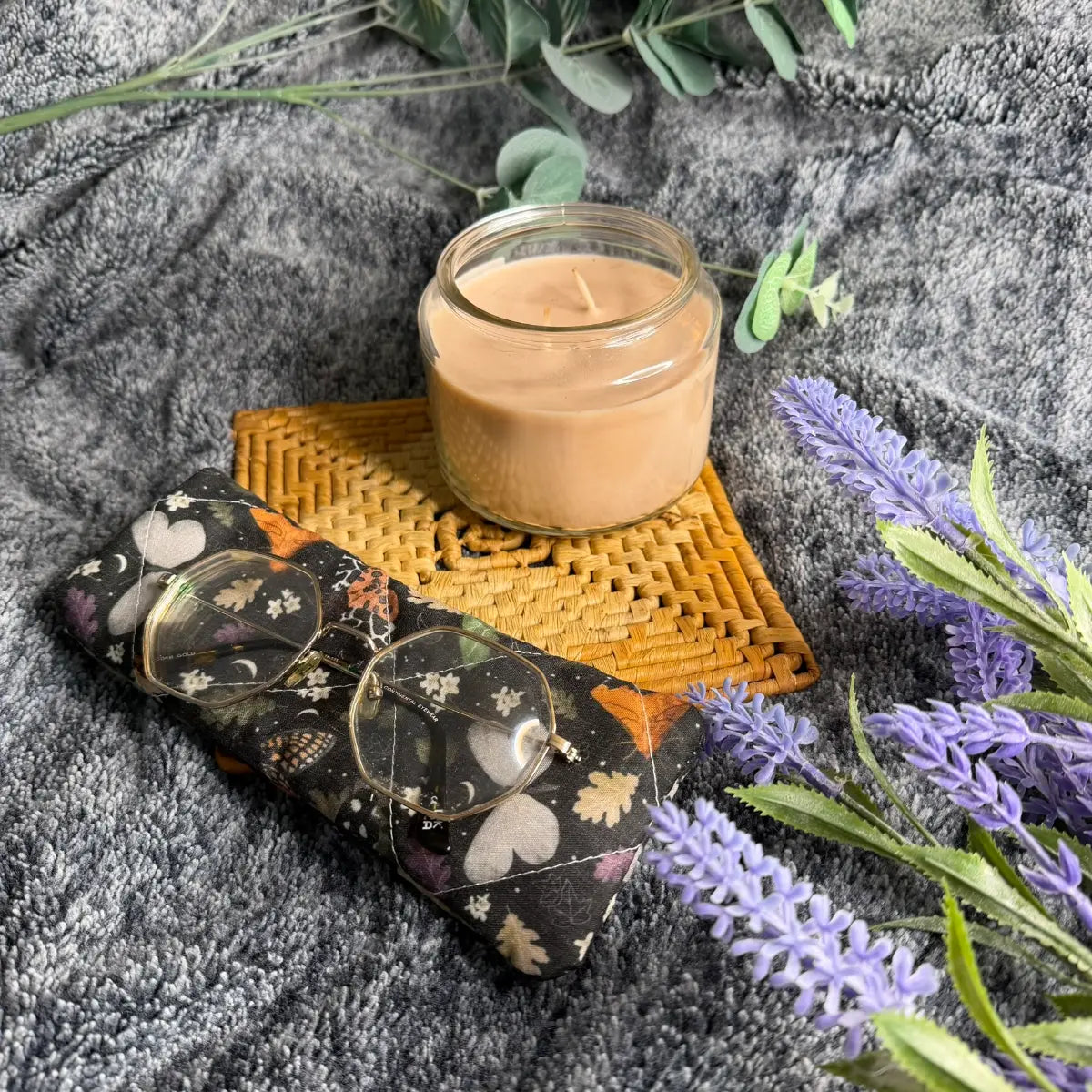 sunglasses case in moth pattern