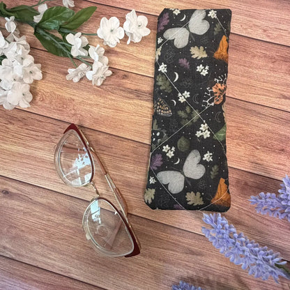 Handmade moth glasses pouch suitable for everyday spectacles and sunglasses that fit.

