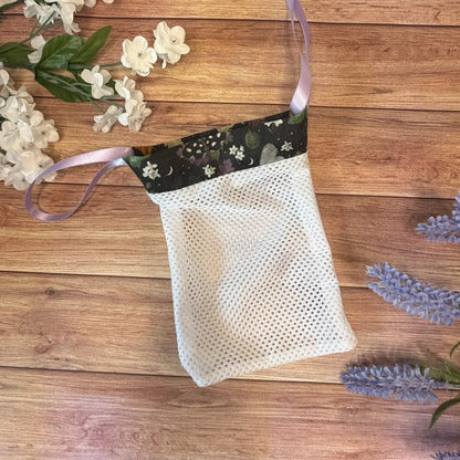 Handmade moth protective laundry bag featuring original Tahlia Paige illustrated artwork.
