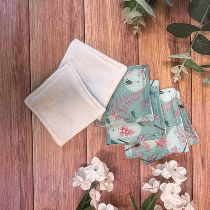 Set of six reusable facial pads featuring original Tahlia Paige dragonfly illustrations.
