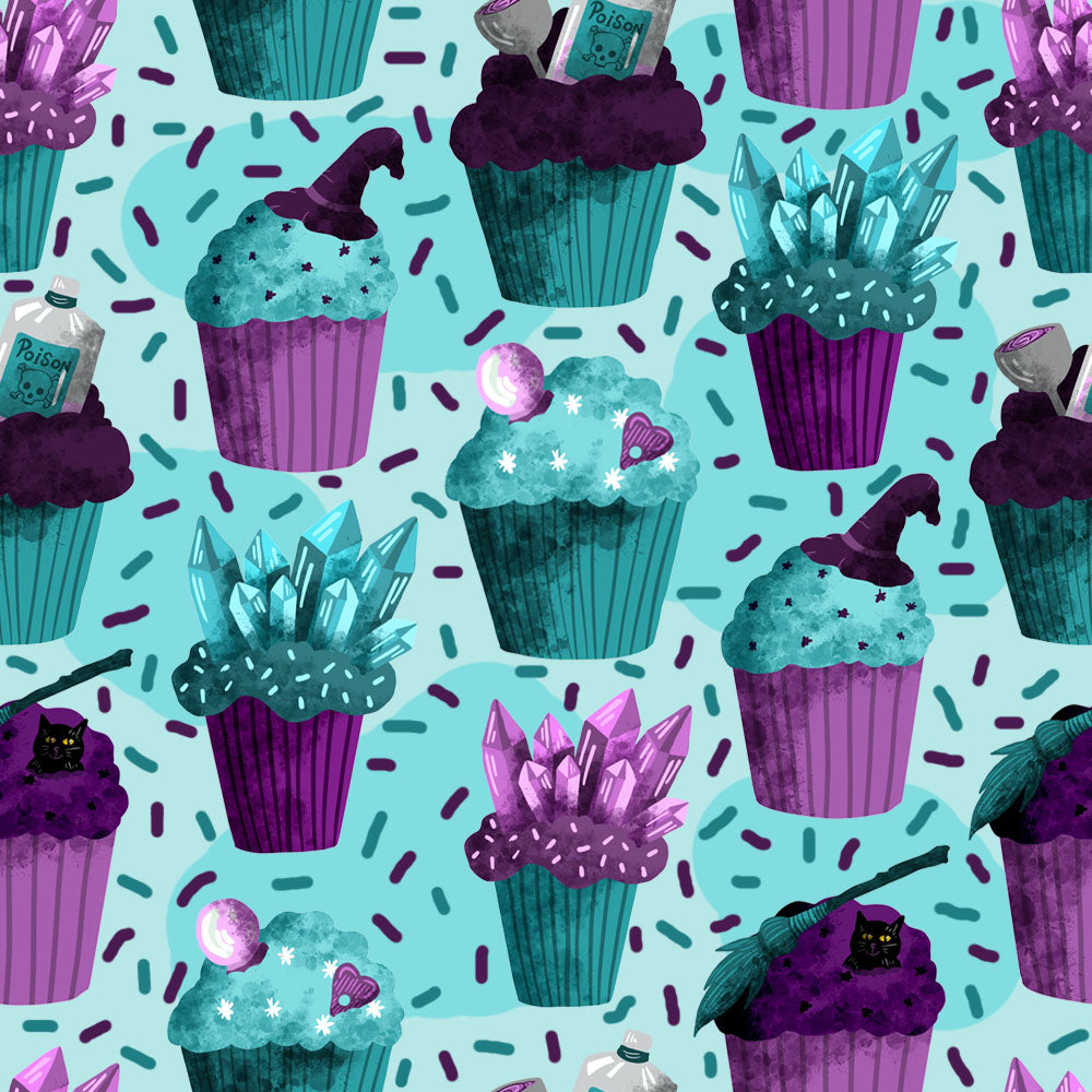 witch cupcakes surface pattern design