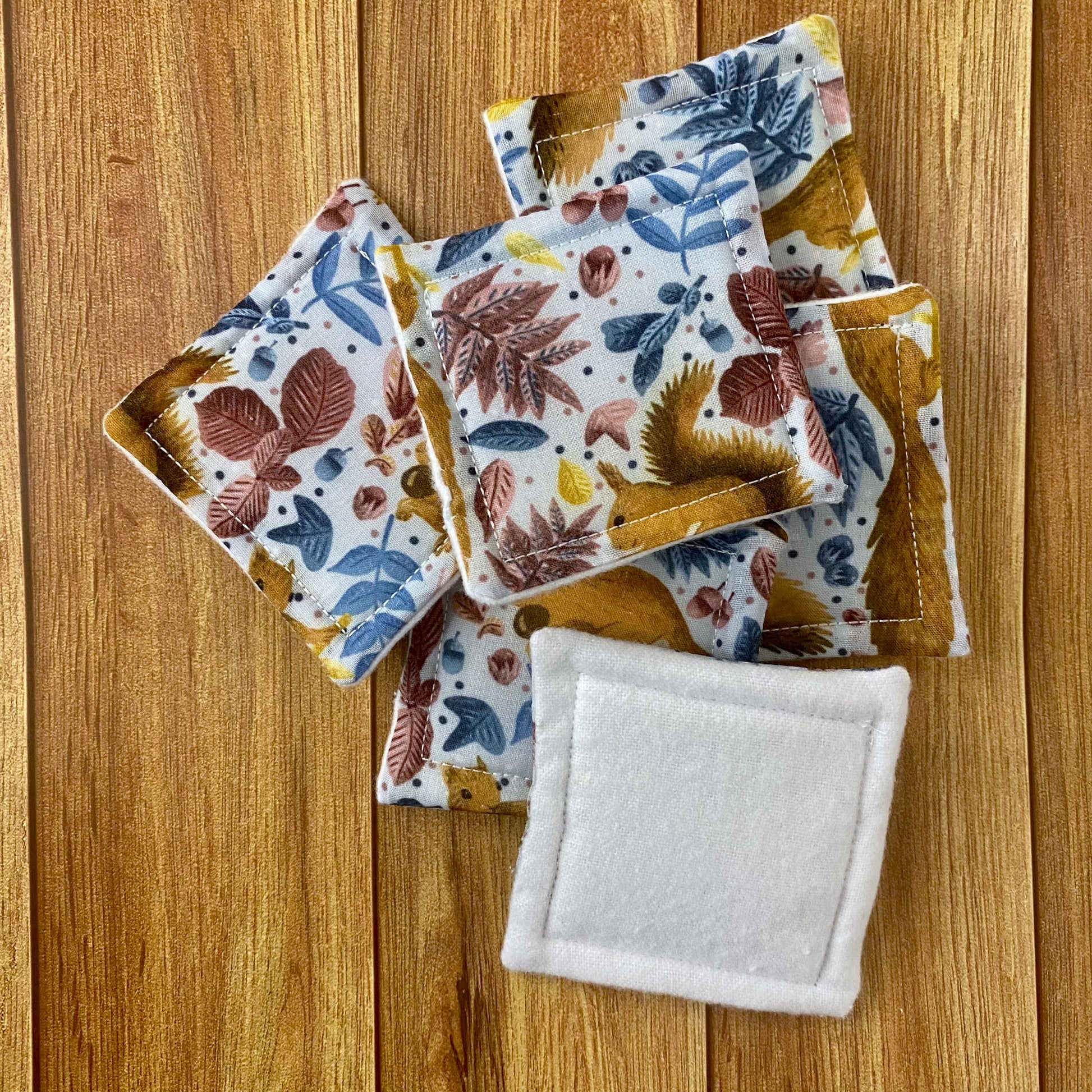 Charming red squirrel reusable cotton pads, a budget-friendly and eco-friendly gift under £5.