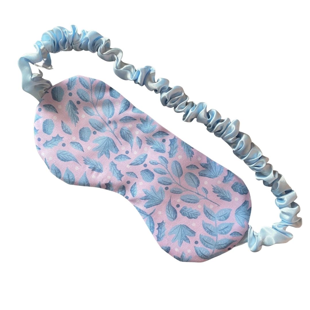 blue foliage sleepmask on white background