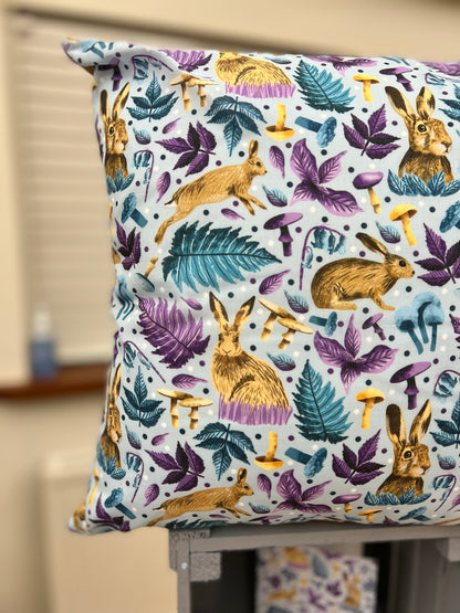 Shop rabbit gifts with our hare cushion cover, which makes a great decorative pillow for the sofa