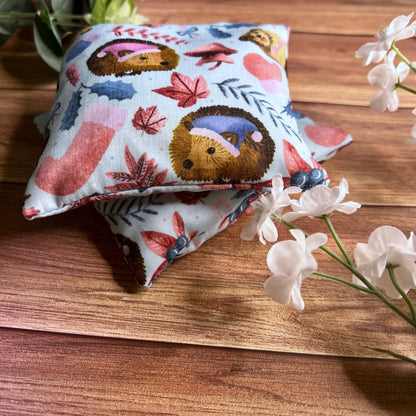 shop hand warmer gifts in the cold winter here, with a lovely blue hedgehog pattern on them. These handmade crafts are ideal as a gift for someone who enjoys warmth