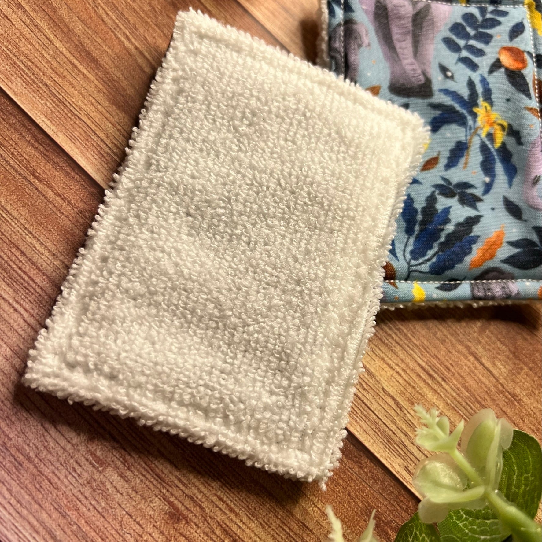 perfect as an eco friendly gift for her, these elephant reusable exfoliating face pads have a soft towelling side to exfoliate your face at home. Ideal as an elephant gift.