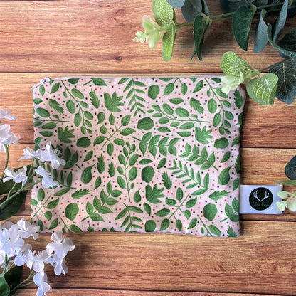 An ideal gift for someone going travelling, our cute cosmetic bag in a nature pattern is lovely for handbag storage or even a pencil case.