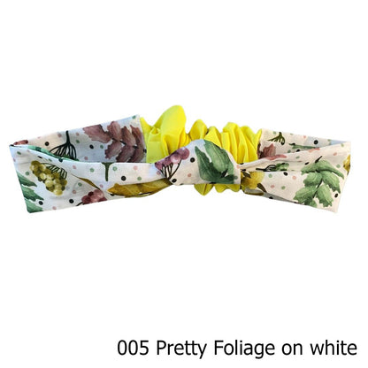 pretty foliage patterned headband on white background