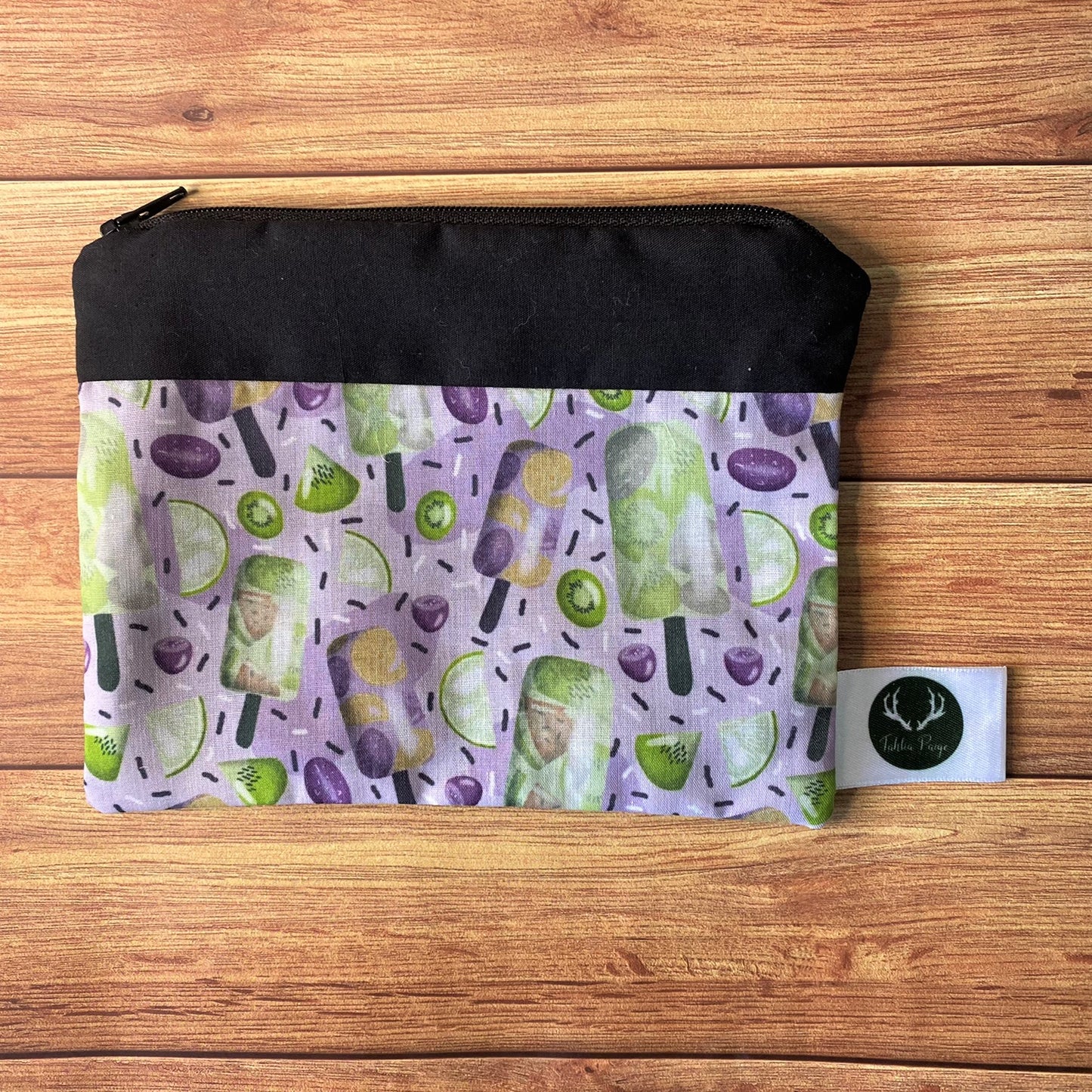 ideal gift for a teacher, our small purple patterned pouch is a great handmade gift for her as something small.